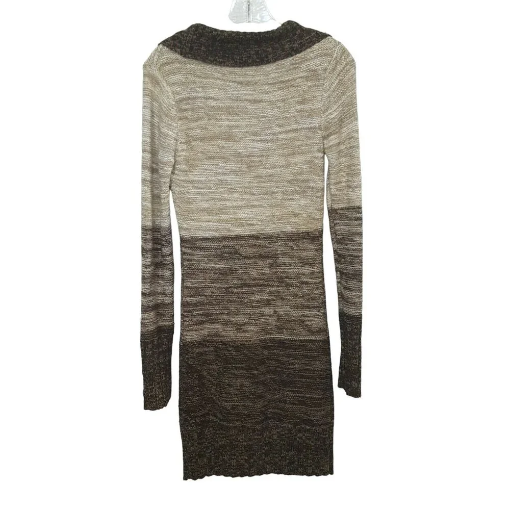 Say What Women's Sweater Dress M Brown Ombre Long Sleeve Shawl Collar - Picture 3 of 6